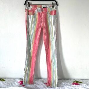 Black Orchid Striped Multicolor Low Rise Skinny Jeans